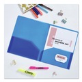July Member-Exclusive Offer Save 10% off on One Item | Avery 47811 20-Sheet Capacity 11 in. x 8.5 in. Plastic Two-Pocket Folder - Translucent Blue image number 3