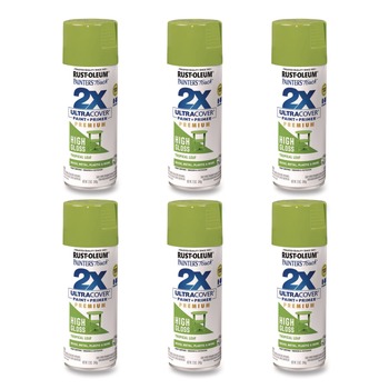 AUTO CARE AND DETAILING | Rust-Oleum Painter's Touch 2X Ultra Cover Spray Paint, High Gloss Tropical Leaf, 12 oz Aerosol Can, 6/Carton - 331179