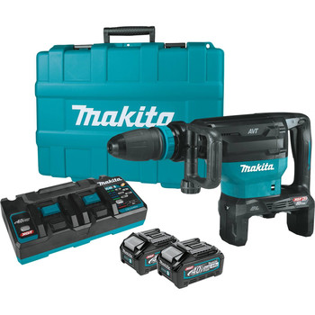 GWP 511987 | Makita 80V max XGT (40V max X2) Brushless Lithium-Ion 28 lbs. Cordless AWS Capable AVT Demolition Hammer Kit with 2 Batteries (4 Ah) - GMH02PM