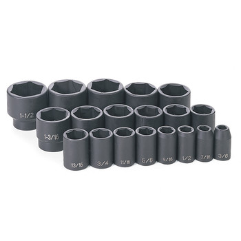 HAND TOOLS | Grey Pneumatic 1319 19-Piece 1/2 in. Drive 6-Point SAE Master Standard Impact Socket Set