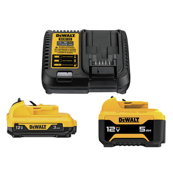 CLEARANCE | Dewalt 2-Piece 12V 3 Ah / 5 Ah Lithium-Ion Batteries and Charger Starter Kit - DCB135C