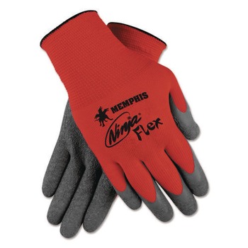 SAFETY EQUIPMENT | MCR Safety N9680L Ninja Flex Latex Coated Palm Gloves - Large Red/Gray (1-Dozen) - N9680L