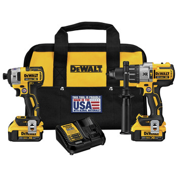 COMBO KITS | Dewalt 2-Tool Combo Kit - XR 20V MAX Brushless Cordless Hammer Drill & Impact Driver Kit with (2) 4Ah Batteries - DCK299M2