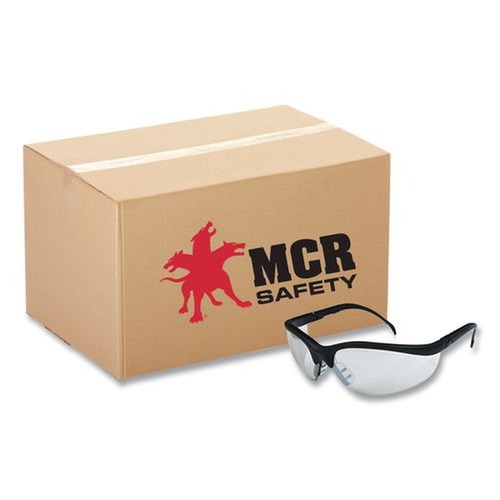 Eye Protection | MCR Safety KD119 Klondike Safety Glasses - Matte Black Frame Clear Mirror Lens (12/Box) image number 0