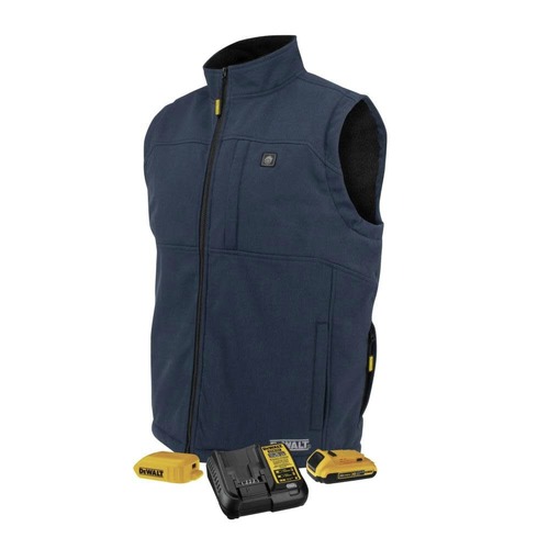 Heated Gear | Dewalt DCHV089D1-2X Men's Heated Soft Shell Vest with Sherpa Lining - 2XL, Navy image number 0