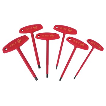 SCREWDRIVERS | Wiha Tools 6-Piece Insulated T-Handle Inch Hex Screwdriver Set - 33490
