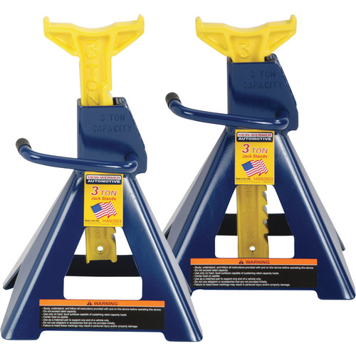 Jack Stands | Hein-Werner HW93503 3 Ton Ratchet Jack Stands image number 0