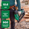  | Metabo HPT NR3690DCM 36V MultiVolt 3-1/2 in. Cordless Paper Strip Framing Nailer Kit (2.5 Ah) image number 2