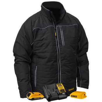 Dewalt 20V MAX Lithium-Ion Quilted Soft Shell Heated Jacket Kit - Double Extra Large, Black (2 Ah) - DCHJ075D1-3X