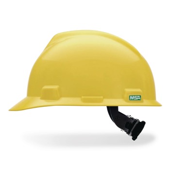 MSA V-Gard Slotted Cap with Fas-Trac III Suspension - Yellow - 477484