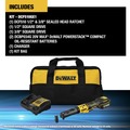 DeWALT 20V MAX System | Dewalt DCF510GE1 20V MAX XR Brushless Lithium-Ion 3/8 in. and 1/2 in. Cordless Sealed Head Ratchet Kit with POWERSTACK Battery (1.7 Ah) image number 1