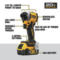 Dewalt DCF850P2 ATOMIC 20V MAX Brushless Lithium-Ion 1/4 in. Cordless 3-Speed Impact Driver Kit with 2 Batteries (5 Ah) image number 6