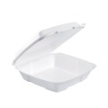  | Dart 90HTPF1R 9 in. x 9.4 in. x 3 in. Foam Hinged Performer Perforated Lid Container - White (200/Carton) image number 1