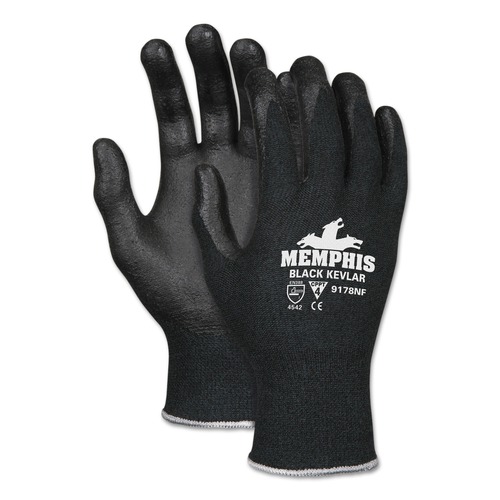 Work Gloves | MCR Safety 9178NFL 9178NF Kevlar/Nitrile Foam Gloves - Black/Large (1-Pair) image number 0