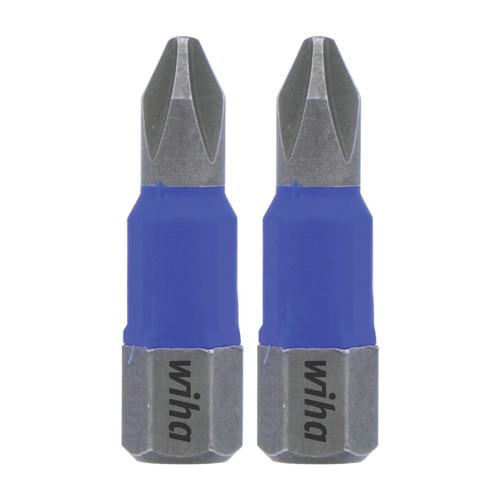 Drill Driver Bits | Wiha Tools 70002 2-Piece TerminatorBlue 1 in. Phillips No. 2 Impact Bit image number 0