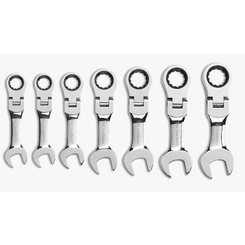 RATCHETING WRENCHES | GearWrench 7-Piece SAE Stubby Flex Head Combination Ratcheting Wrench Set - 9570
