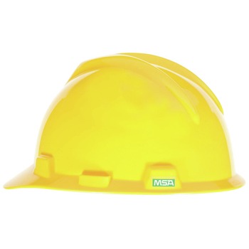 MSA V-Gard Slotted Cap with Fas-Trac III Suspension - Yellow - 475360