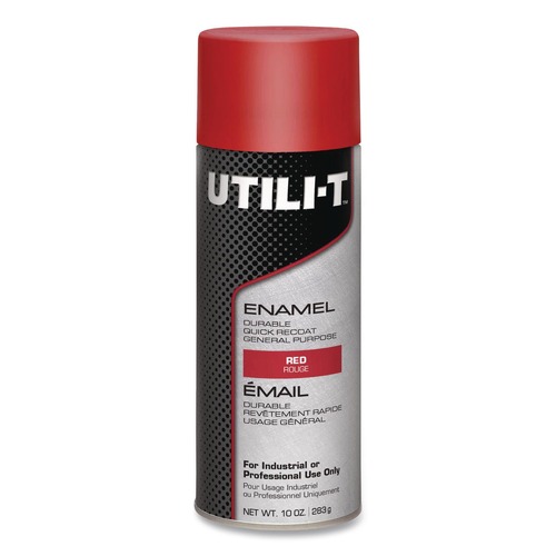 Paint | Rust-Oleum 387391 UTILI-T 10 oz. Aerosol Can Spray Paint - Red (6/Carton) image number 0