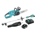 String Trimmers | Makita XUX02SM1X3XCU11Z 18V LXT Brushless 14 in. Cordless Chain Saw and Couple Shaft Power Head Kit with 13 in. String Trimmer and Blower Attachments Bundle (4 Ah) image number 0