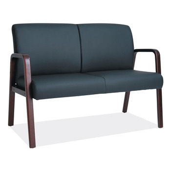 Alera Reception Lounge WL Series 44.88 in. x 26.13 in. x 33 in. Loveseat - Black - ALERL2219M