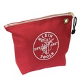 Cases and Bags | Klein Tools 5539RED 10 in. x 3.5 in. x 8 in. Canvas Zipper Consumables Tool Pouch - Red image number 0