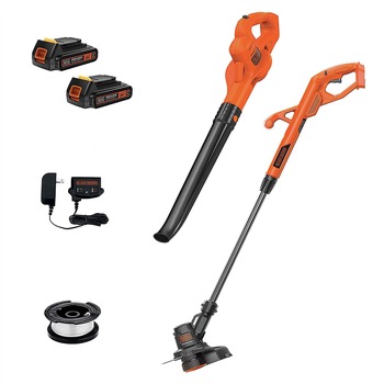 OUTDOOR POWER COMBO KITS | Black & Decker 20V MAX Lithium-Ion Cordless String Trimmer and Sweeper Combo Kit with (2) Batteries (1.5 Ah) - LCC222