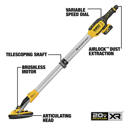 Dewalt 20V MAX Brushless Lithium Ion Cordless Drywall Sander Tool Only DCE800B