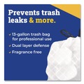  | Glad 78526 13 Gallon 0.72 mil 24 in. x 27.38 in. Tall Kitchen Drawstring Trash Bags - Gray (100/Box) image number 4
