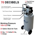 Portable Air Compressors | California Air Tools CAT-20015 1.5 HP 20 Gallon 105-135 PSI 70 Decibel Ultra Quiet Oil-Free Portable Air Compressor image number 9