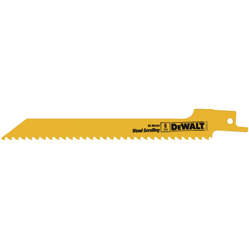 Dewalt DW4816 6 in. 6 TPI Scroll Cutting Reciprocating Saw Blade (5Pack)