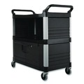 Customer Appreciation Sale! Save up to $60 on Select Tools | Rubbermaid Commercial FG409500BLA 40.63 in. x 20.75 in. x 37.81 in. 300 lbs. Capacity 3 Shelves Plastic Xtra Equipment Cart - Black image number 2