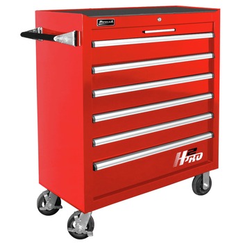 Homak 36 in. H2Pro Series 6-Drawer Roller Cabinet - Red - RD04036061