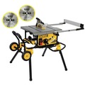 DeWALT Spring Savings! Save up to $100 off DeWALT power tools | Dewalt DW3106P5DWE7491RS-BNDL 10 in. Jobsite Table Saw with Rolling Stand and 10 in. Construction Miter/Table Saw Blades Combo Pack With Safety Sun Glasses Bundle image number 0