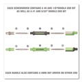 Screwdrivers | GreatNeck 22537 5.38 in. Long Phillips/Slotted Bits Metric Sockets 6-Way Pen-Style Screw/Nut Driver - Black/Green, Green/Clear (4/Pack) image number 8