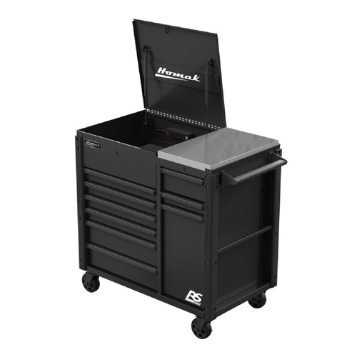 Utility Carts | Homak BK06044090 RSPRO 44 in. 9-Drawer Power Service Cart - Black image number 0