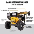 Pressure Washers | Dewalt 61110S 3400 PSI at 2.5 GPM Cold Water Gas Pressure Washer with Electric Start image number 1