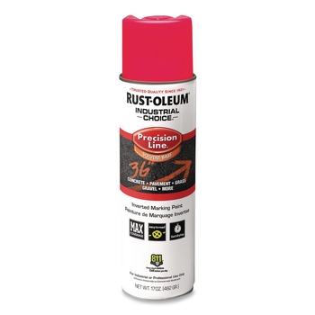 AUTO CARE AND DETAILING | Rust-Oleum Industrial Choice 17 oz. Aerosol Can Solvent-Based Precision Line Marking Paint - Flat Fluorescent Pink (12/Carton) - 1661838V