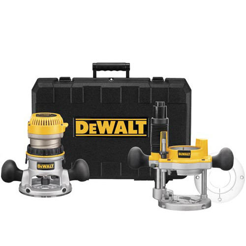 Plunge Base Routers | Factory Reconditioned Dewalt DW618PKR 2-1/4 HP EVS Fixed Base & Plunge Router Combo Kit with Hard Case image number 0