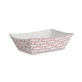 Percentage Off | Boardwalk BWK30LAG100 1 lbs. Capacity Paper Food Baskets - Red/White (1000/Carton) image number 1