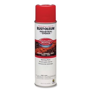 Rust-Oleum Industrial Choice M1400 System 17 oz. Aerosol Can Water-Based Construction Marking Paint - Gloss Safety Red (12/Carton) - 264696