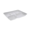  | Pactiv Corp. YTH10500SGBX 5 Compartment 8.25 in. x 10.5 in. x 1 in. Foam School Trays - White (500/Carton) image number 0