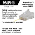 Electronics | Klein Tools VDV826-702 (50-Pack) Pass-Thru RJ45 CAT5E Gold Plated Modular Data Plug image number 7