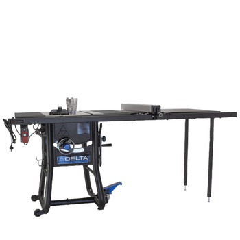Delta 52 in. Rip Capacity Contractor Table Saw with Steel Extensions and 1 HP Dust Collector - 36-5052T2D
