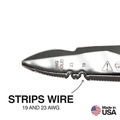Scissors | Klein Tools 26001 6.75 in. All-Purpose Electrician's Scissors with Cable Cutting Notch and Serrated Blades image number 8