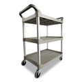 Customer Appreciation Sale! Save up to $60 on Select Tools | Rubbermaid Commercial FG342488OWHT 200 lbs. Capacity 3 Shelf Service Cart - Off White image number 2
