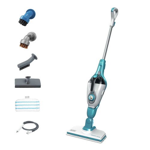 Cyber Monday | Black & Decker HSMC1321 120V 5-in-1 Electric Corded Steam Mop and Portable Steamer - Blue and White image number 0