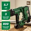 Finish Nailers | Metabo HPT NT1865DSAM 18V MultiVolt Lithium-Ion Brushless 16-Gauge Cordless Straight Finish Nailer Kit (2 Ah) image number 2