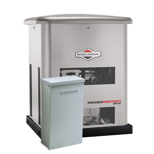 Standby Generators | Briggs & Stratton 040688 Power Protect 10000 Watt Air-Cooled Whole House Generator with 200 Amp Transfer Switch image number 0