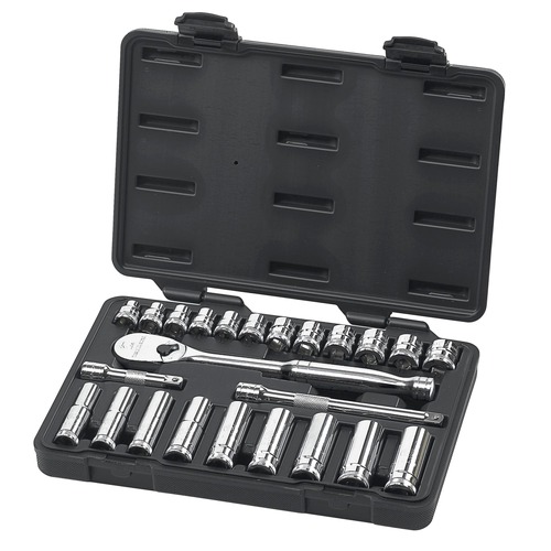 Socket Sets | GearWrench 80559 (24-Piece) 3/8 in. Drive 6 and 12-Point Standard and Deep Metric Mechanics Tool Set image number 0