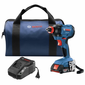 CLEARANCE | Bosch 18V Freak Lithium-Ion 1/4 in. and 1/2 in. Cordless Two-In-One Bit/Socket Impact Driver Kit (2 Ah) - GDX18V-1600B12